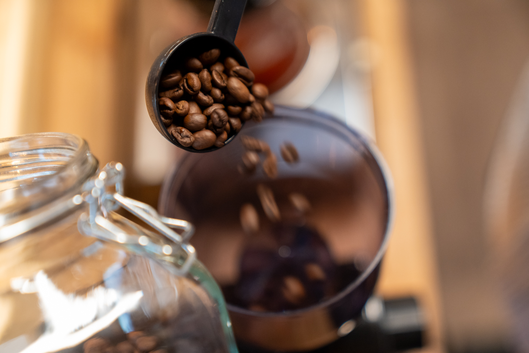 豆を挽いて、一杯分